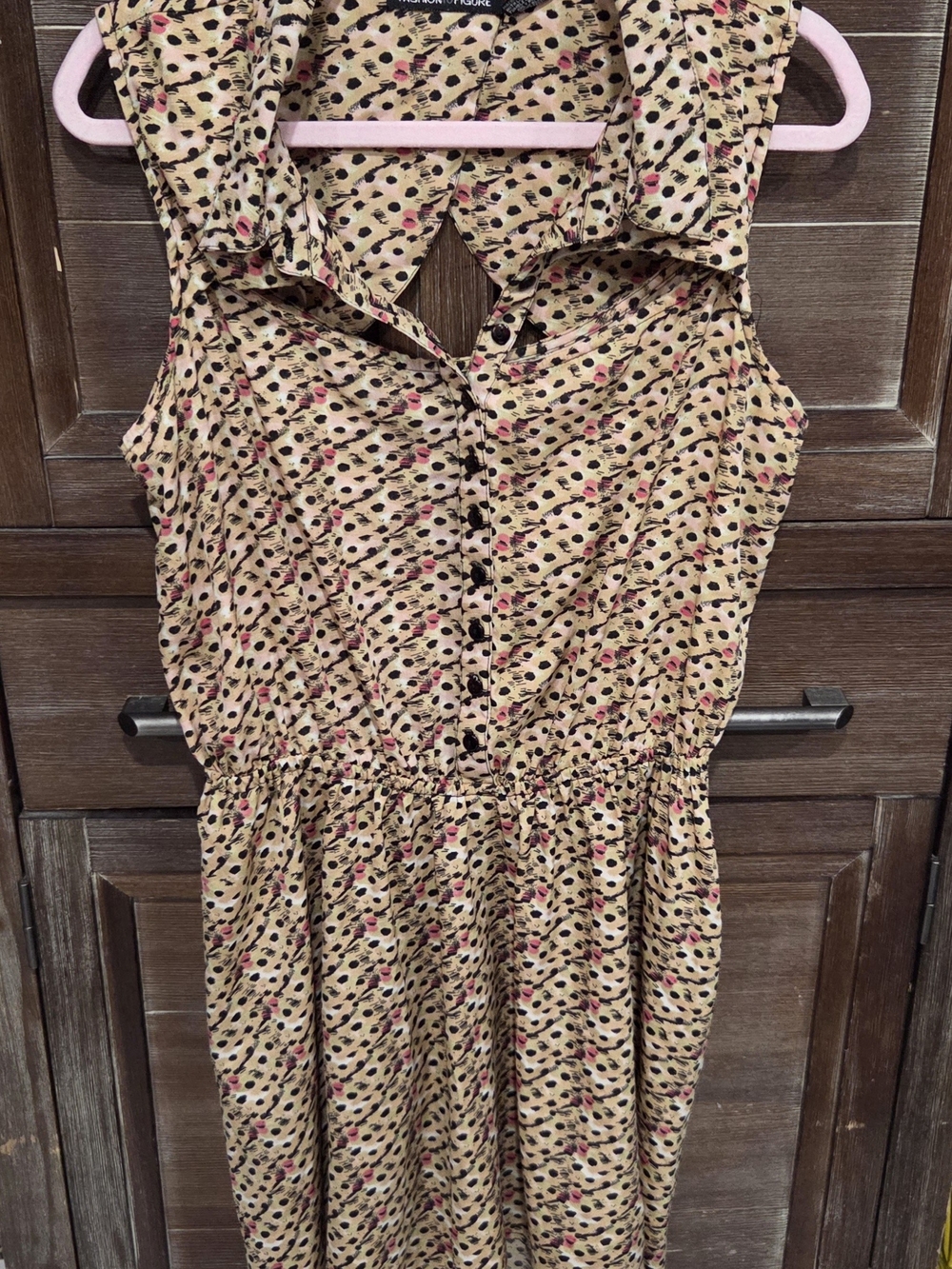 Fashion To Figure Size 1XL Dress Brown Print Knee Length